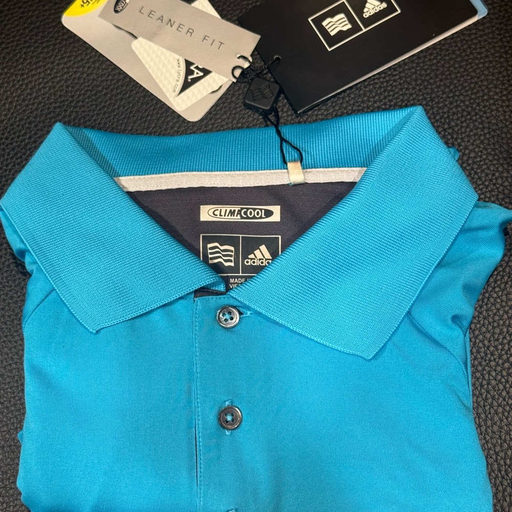 Adidas ClimaCool Men's turquoise blue Polo Shirt